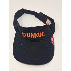 DUNKIN DONUTS DNKN Employee Uniform Restaurant Logo Adjustable Sun Visor Hat Cap